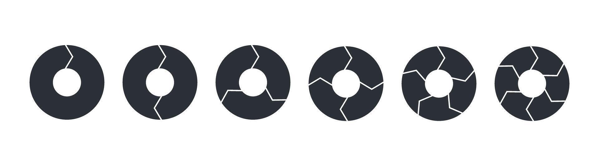 Rotation arrows in circular motion. Circle arrow combinations. Set of circular infographics. Graphic diagram. Design element. illustration isolated on white background vector