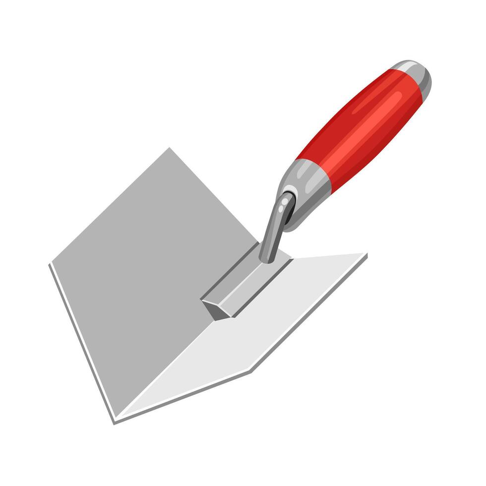 Trowel spatula for internal corners for putty. Illustration on white background vector