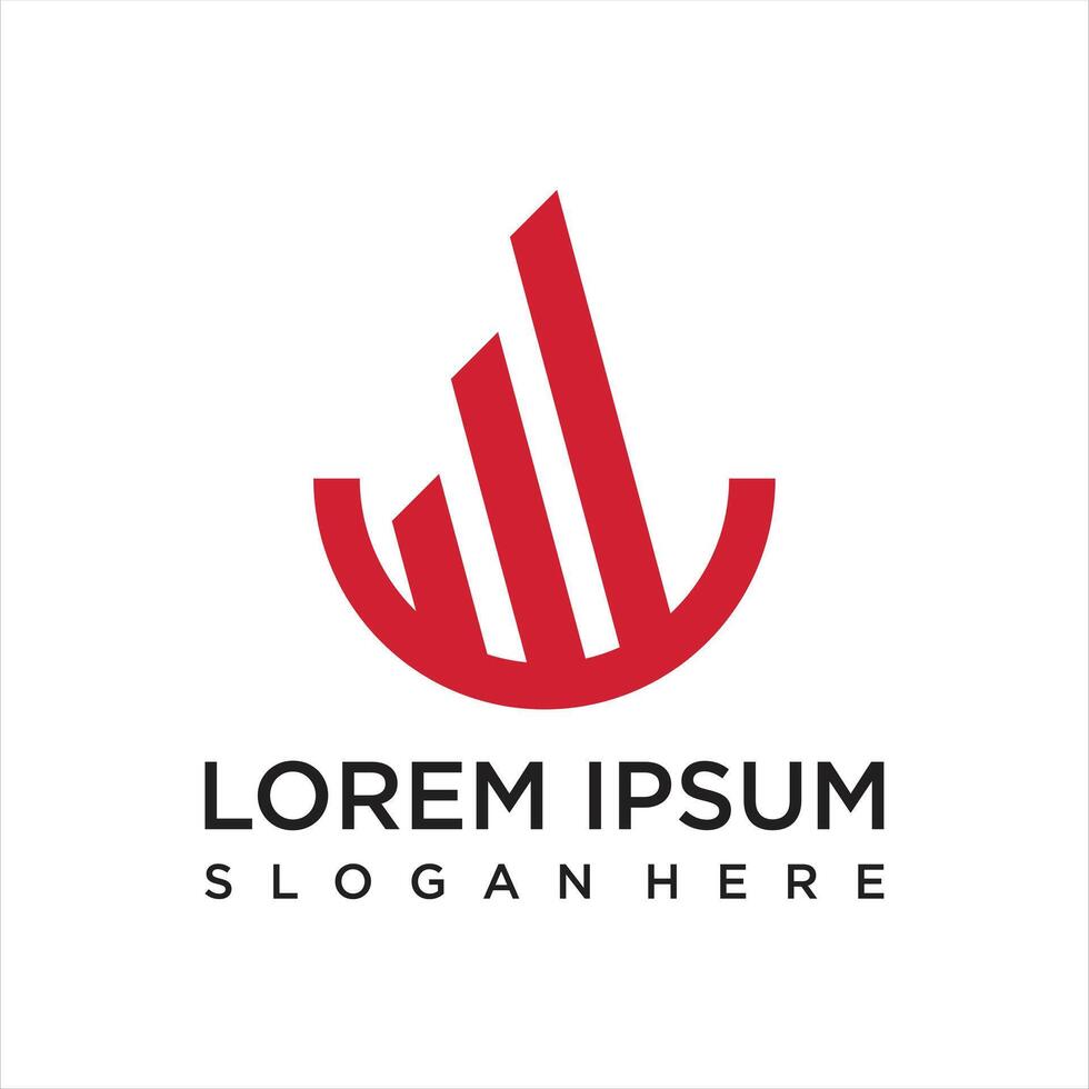 modern red finance logo design idea vector