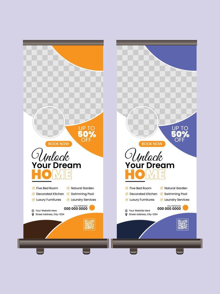 Corporate Business Roll up banner design vector