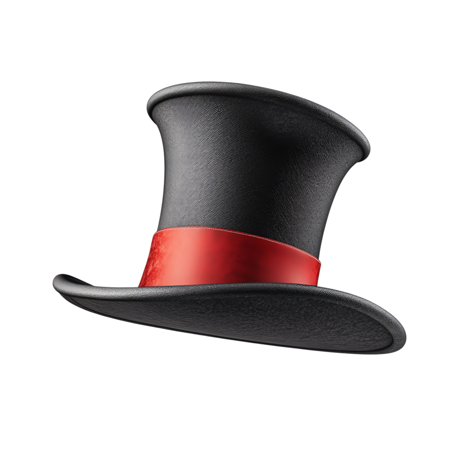 hats in black and red colors vintage-themed png