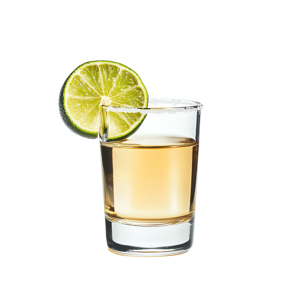 tequila shots with lime slices and salt Perfect for party and celebration concepts. png