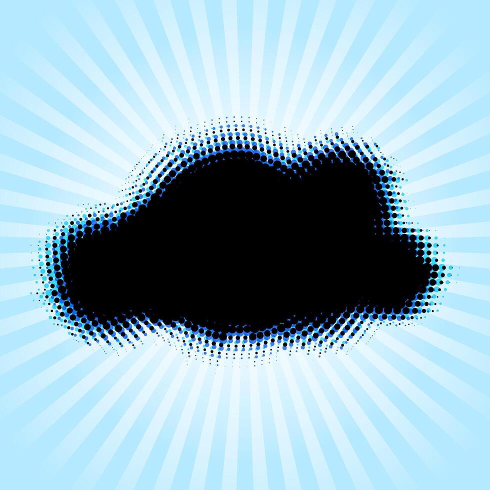 Halftone cloud shape with color aberrations vector
