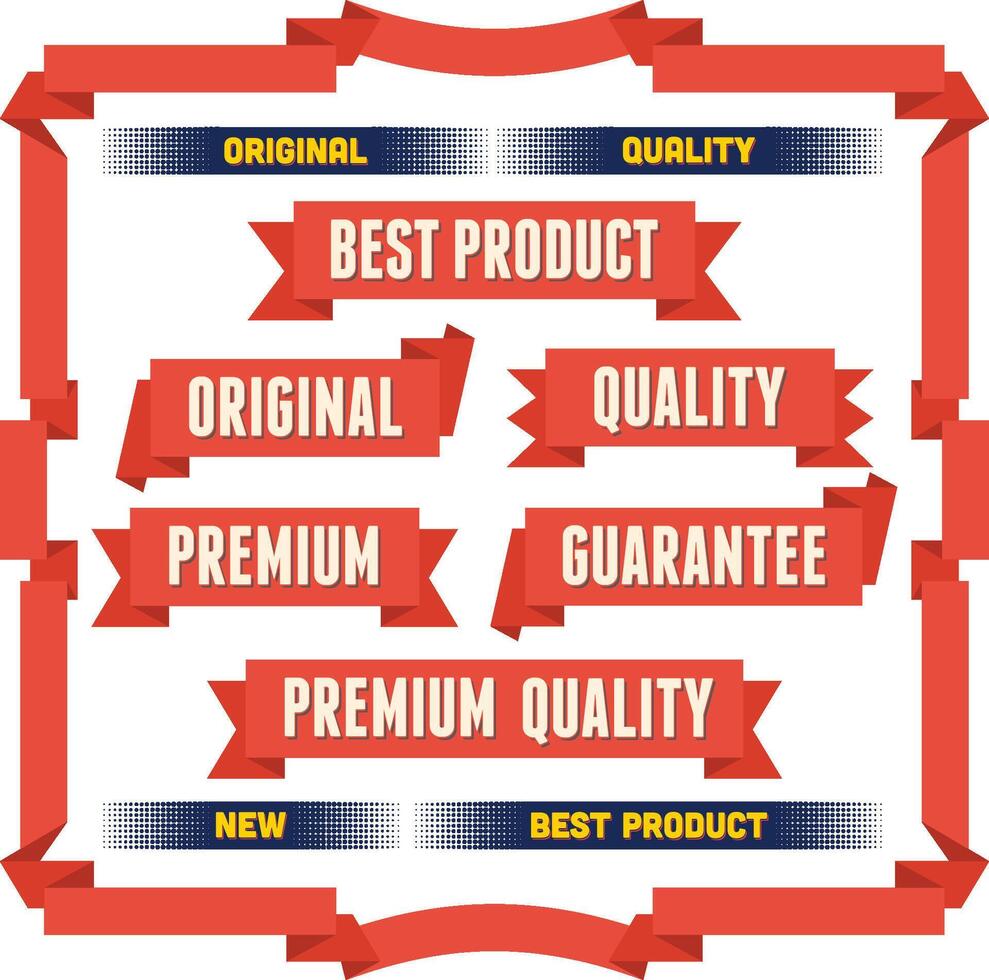 Set of flat ribbons vector