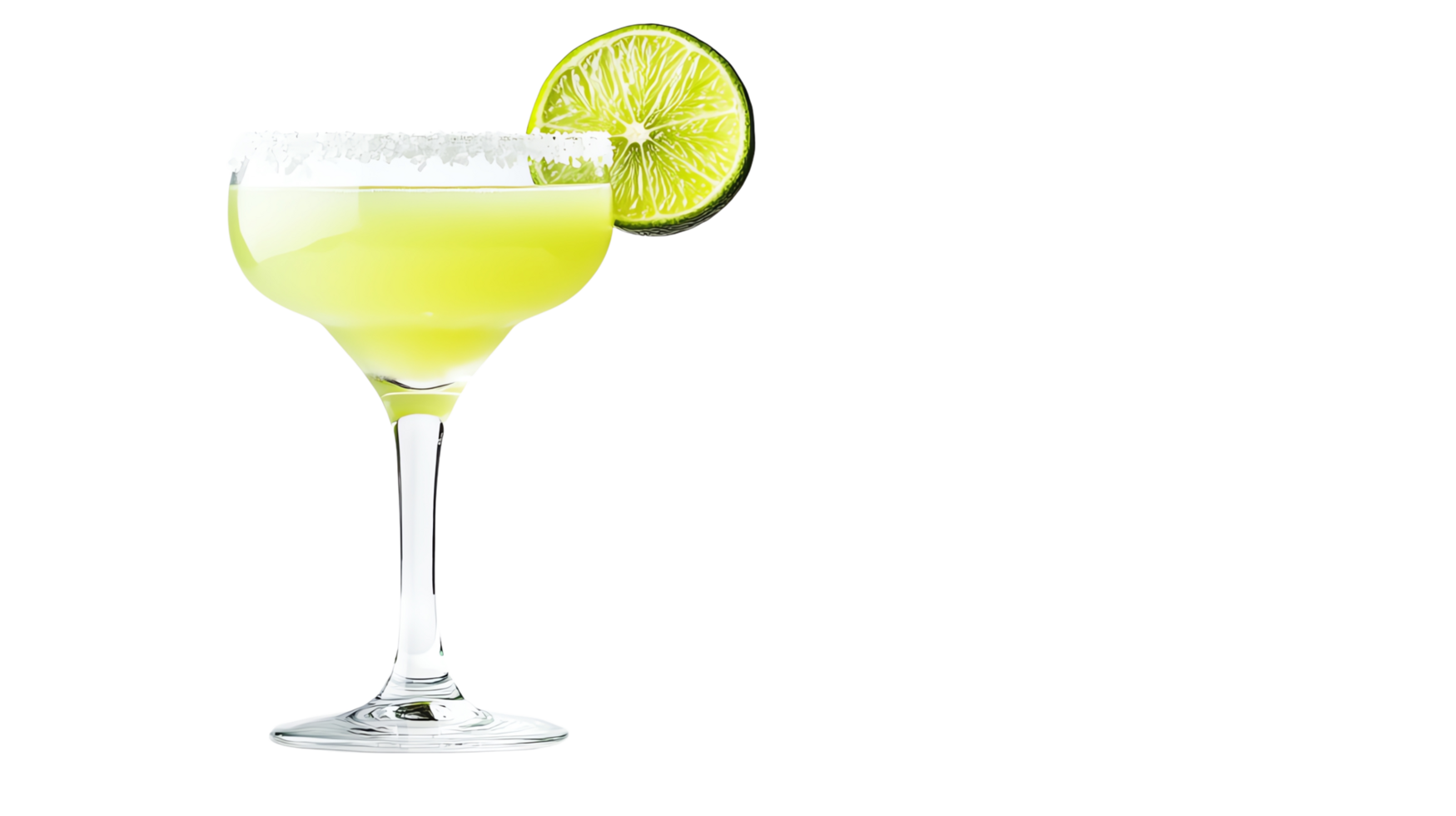 margarita glasses filled with refreshing lime cocktails, garnished with lime png