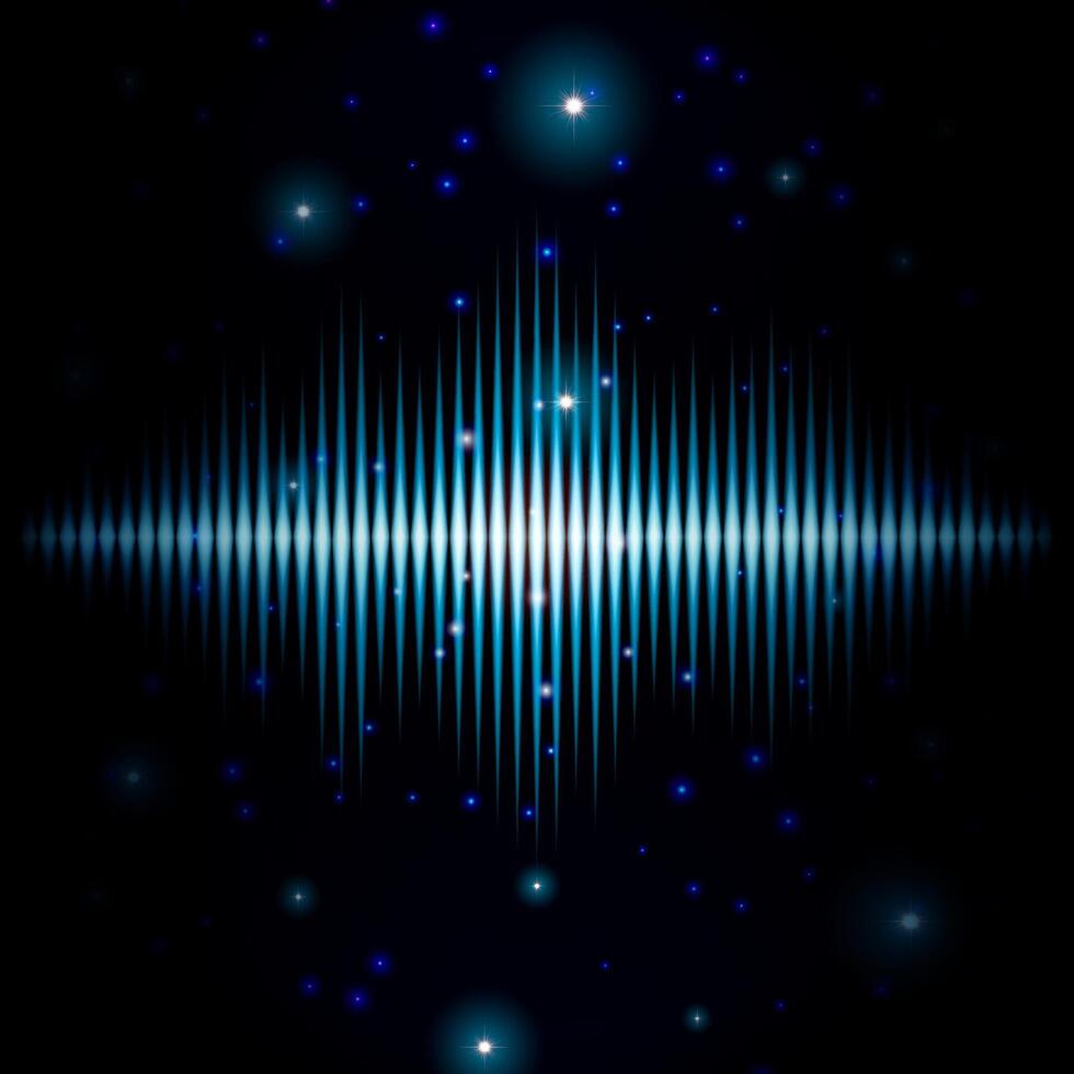 Mystic shiny blurred sound sign with sparkles vector