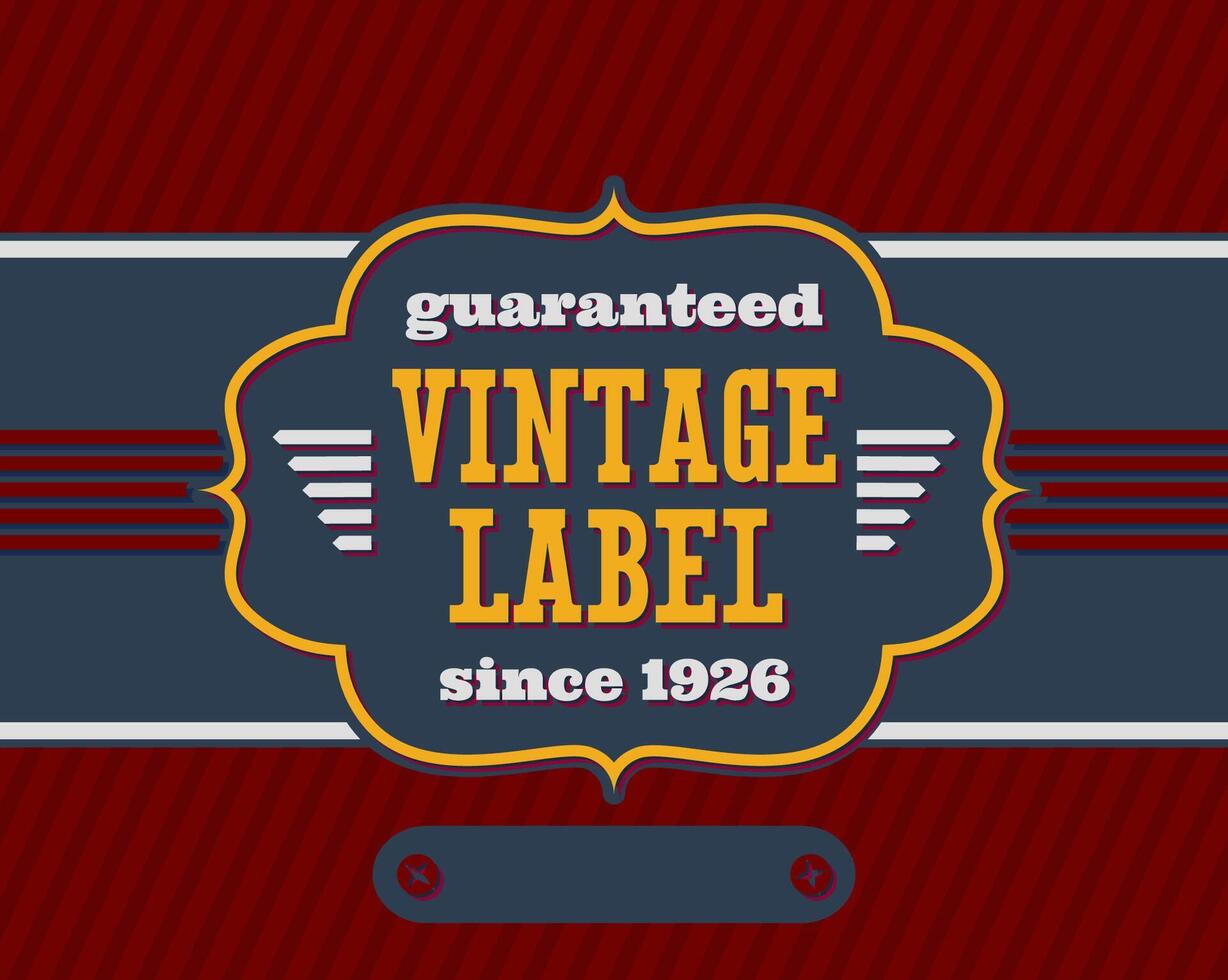 Vintage label with flat colors vector