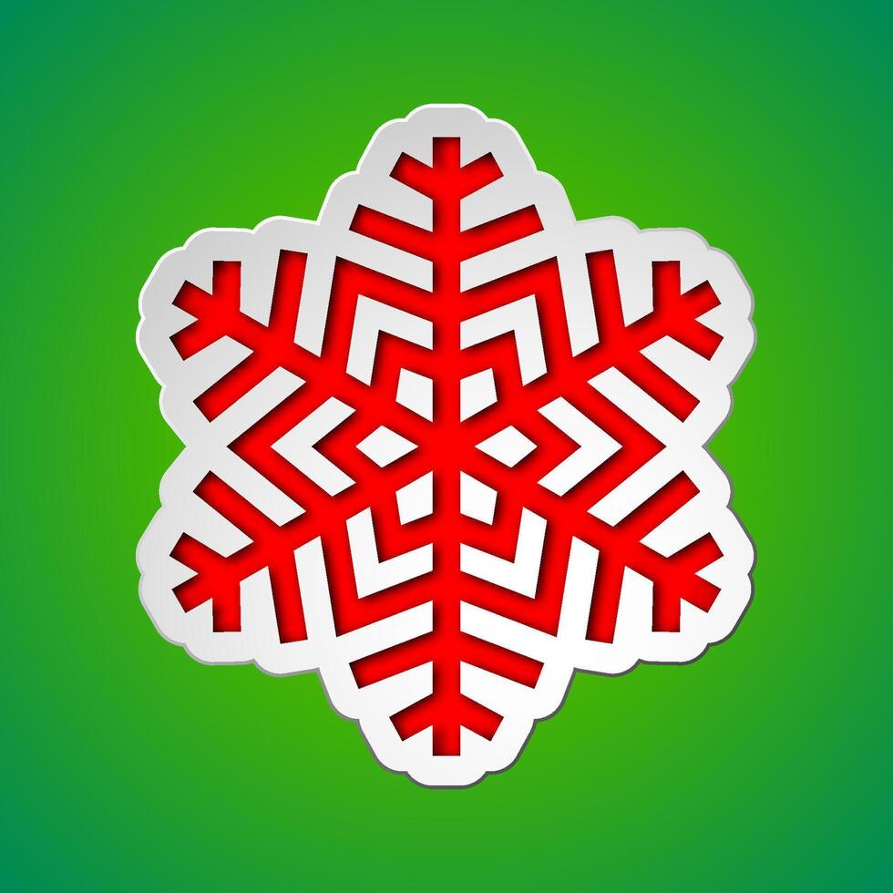 Cut out christmas snowflake vector
