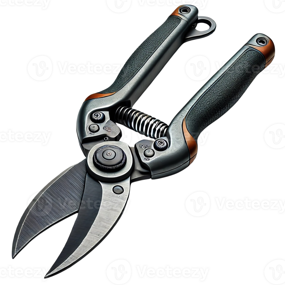 High-quality pruning shears with ergonomic grip and sharp blades for efficient gardening and landscaping tasks. Essential garden tool. png