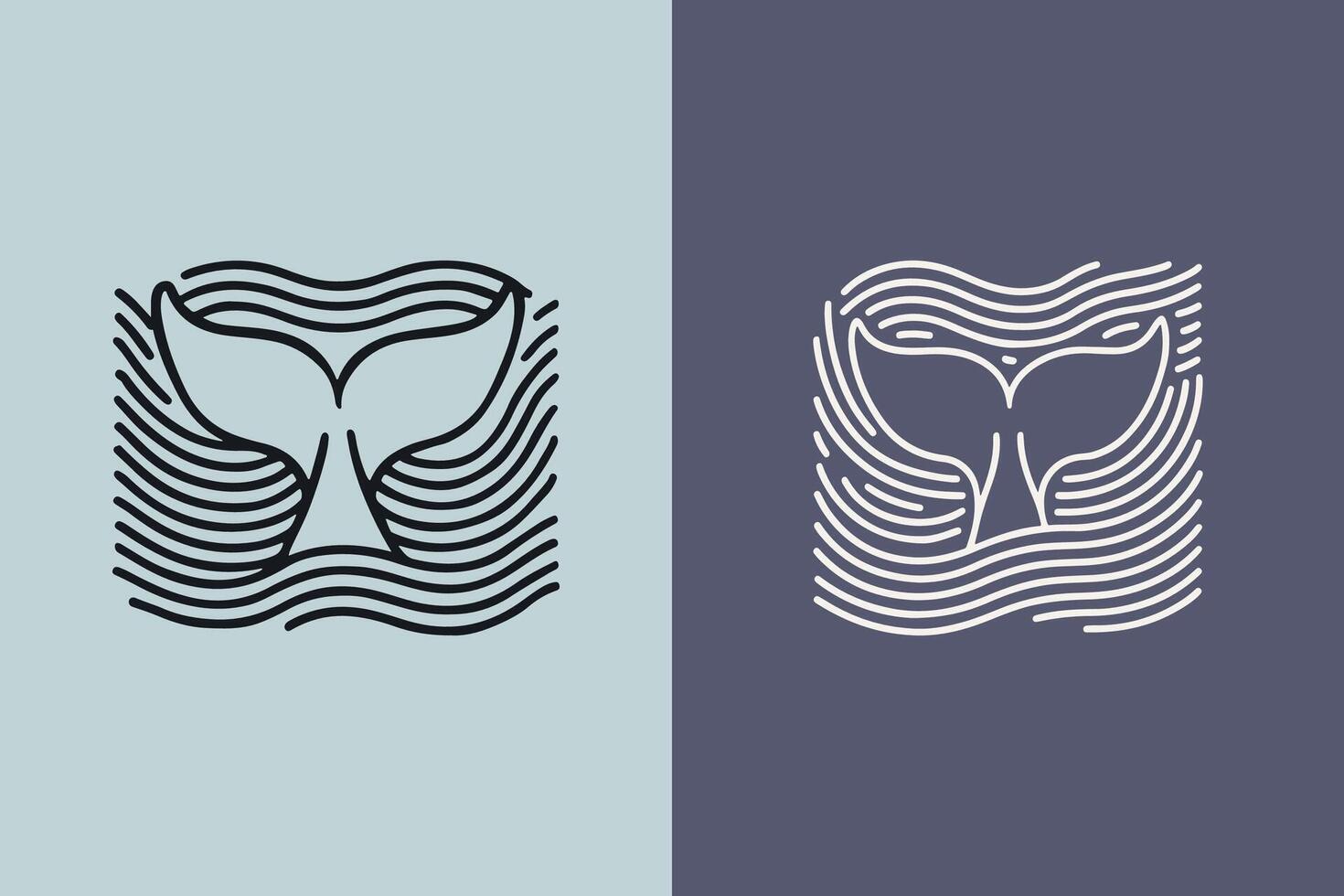 Lines art whale logo symbol icon minimalist style design illustration vector