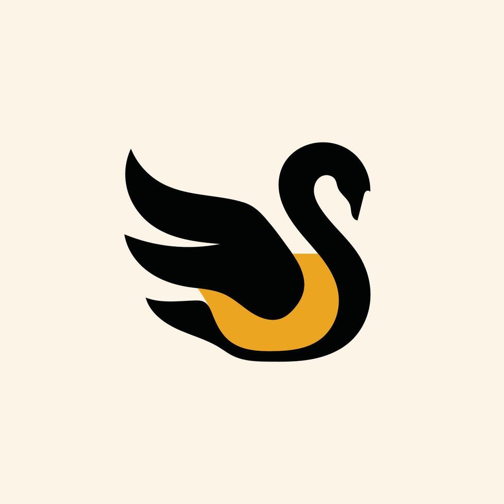 Silhouette modern duck logo and duck illustration logo design vector