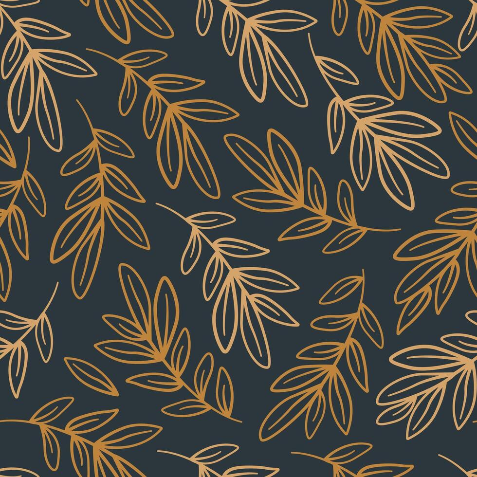 Seamless Pattern with Hand-Drawn Herbs. Foliage Romantic Tile for Textile, Wrapping Paper, Nature Designs, Covers, Banners. Scandinavian Style. vector
