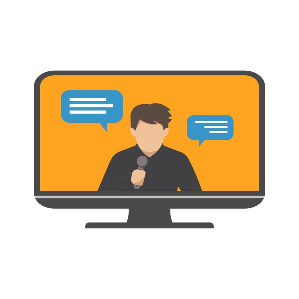 Broadcast reporter live vector