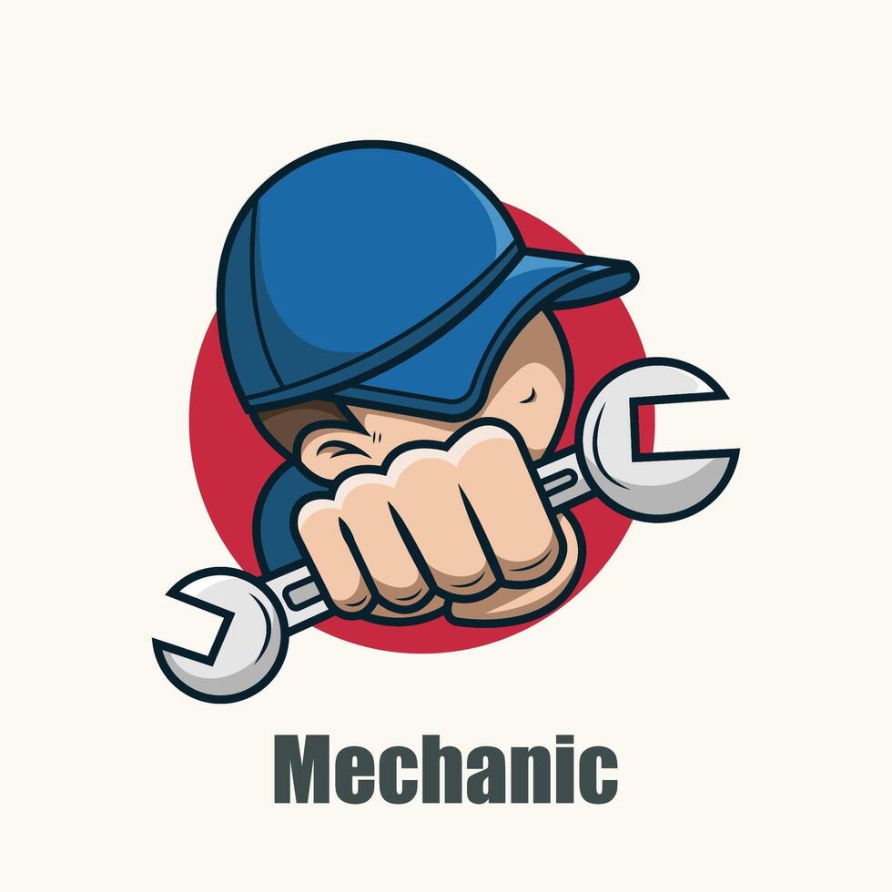 Mechanic logo design illustration vector