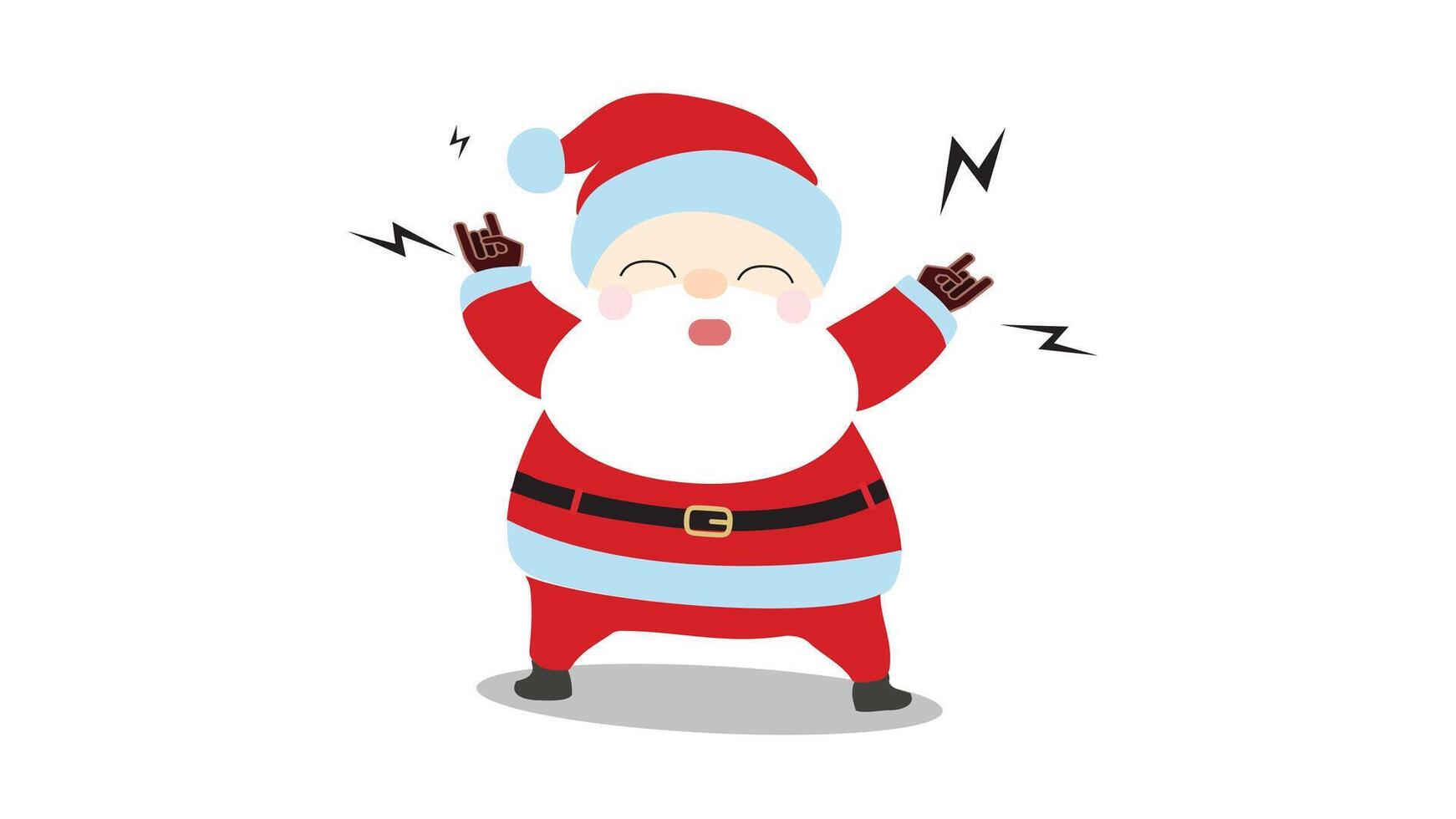 Santa icon isolated in white background with heavy metal hand from santa vector