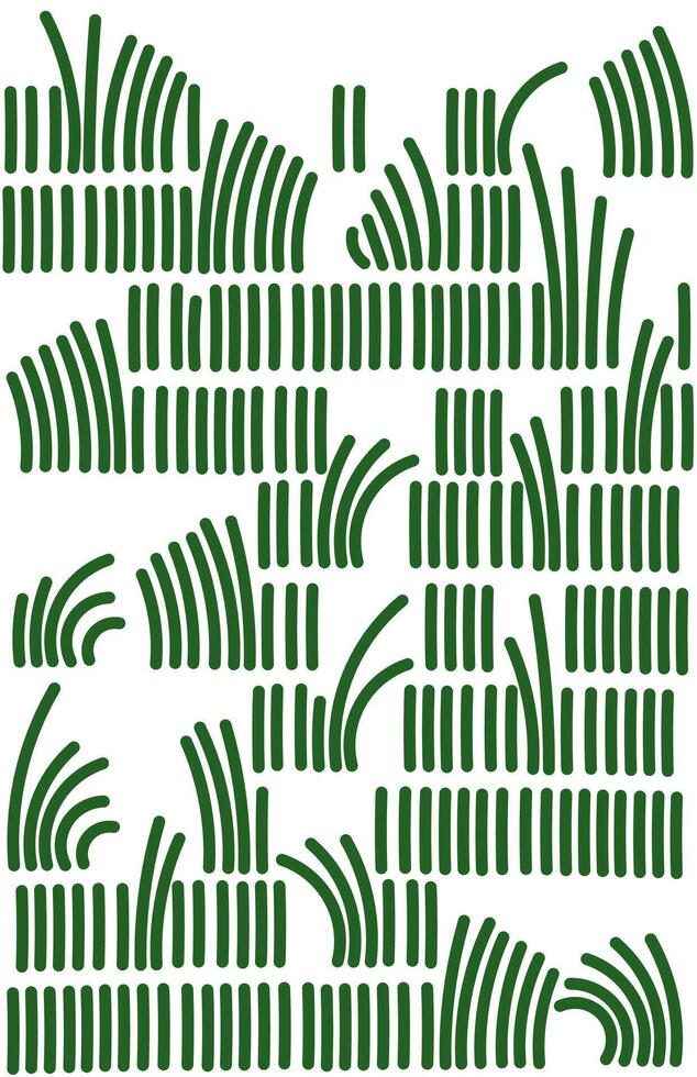 Illustration of abstract green lines like grass on white background vector