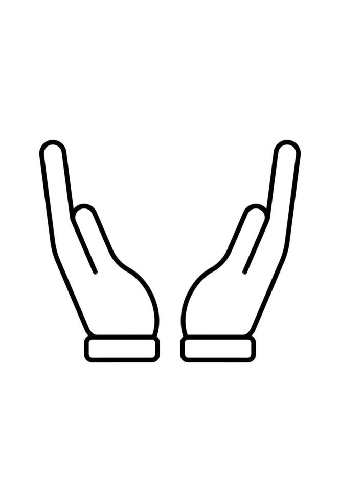 icon two open hand.palm hand open. protect symbol vector