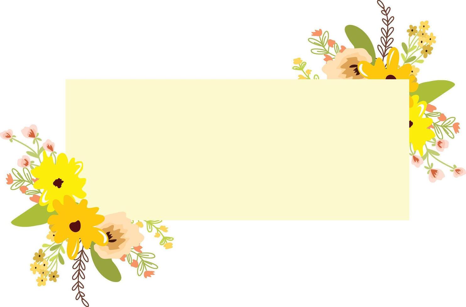 beautiful flower frames, flower frames with wild flowers vector