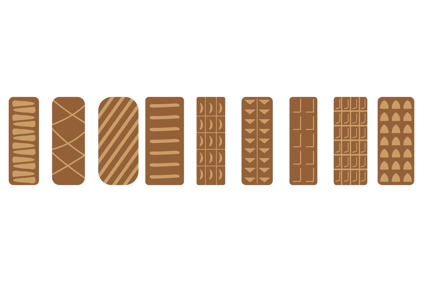 Chocolate bar set design. Food illustration vector