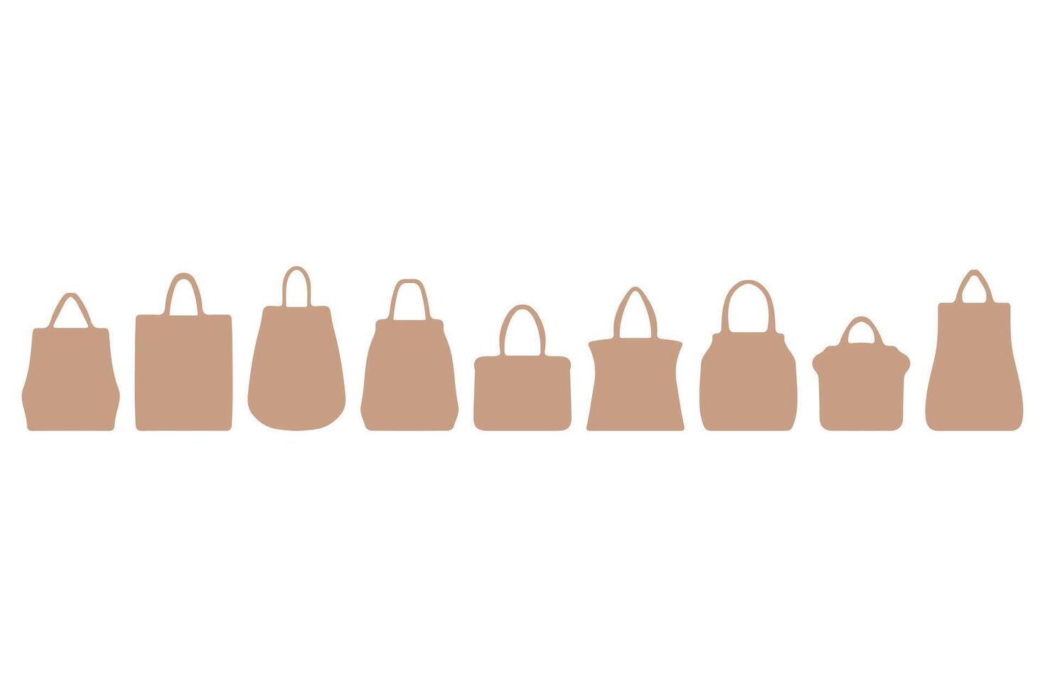 Simple handbag Illustration set design vector