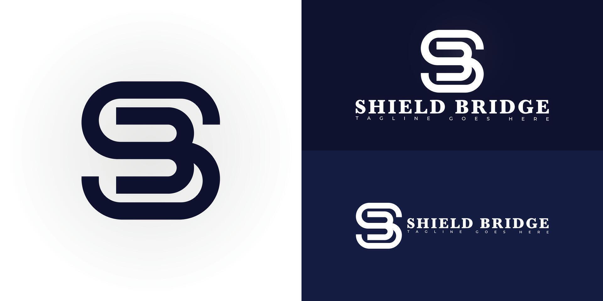 Abstract initial letter SB or BS in blue color isolated on multiple background colors. The logo is suitable for personal injury law firm logo design inspiration templates. vector