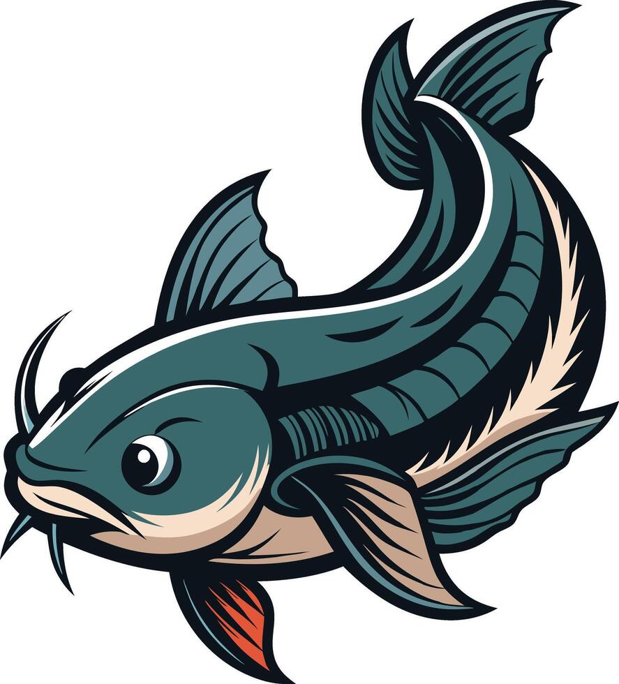 Cure Illustration of a Catfish vector