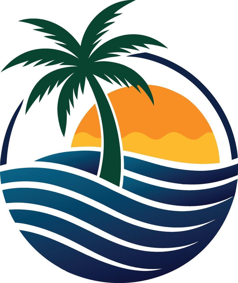 simple curved palm tree vector