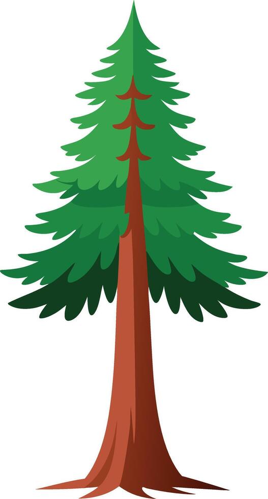 Minimalist and Simple Drawing of a Redwood tree vector