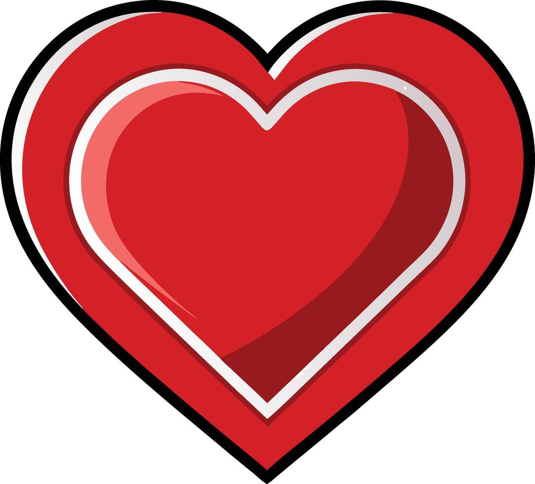 Bright Red Heart Icon vector