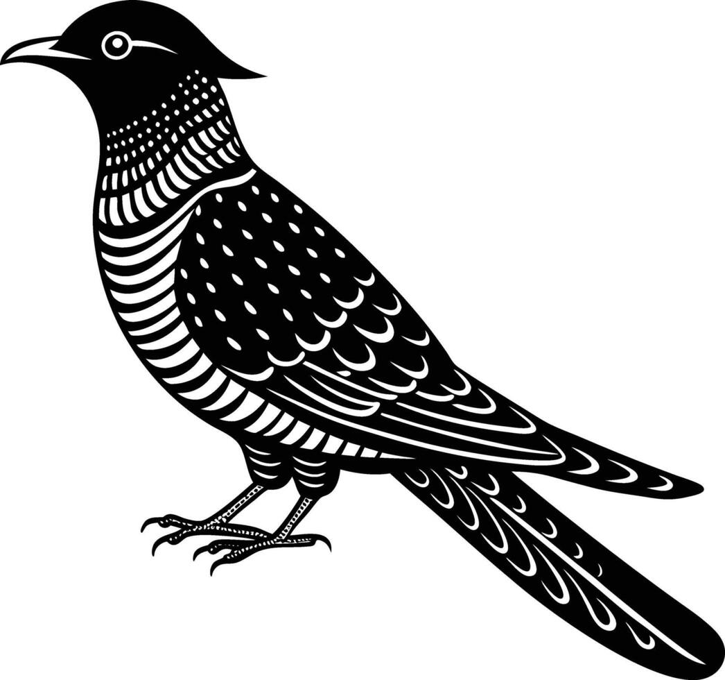 Drawing silhouette a Cuckoo vector