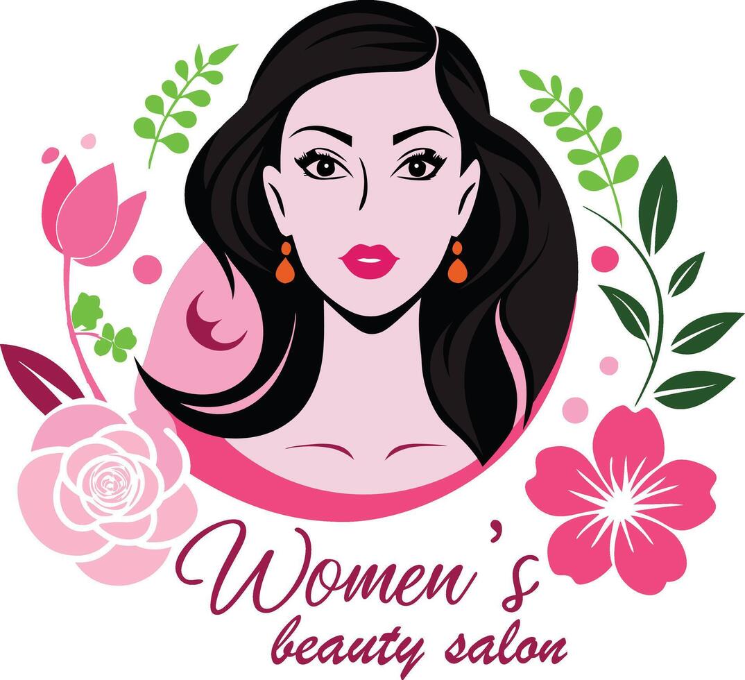Woman beauty salon logo vector