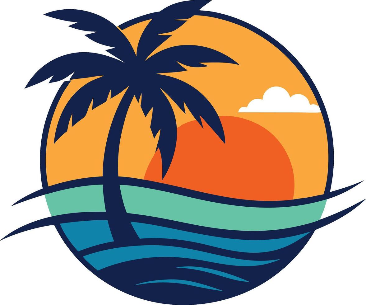 sunset in the background vector