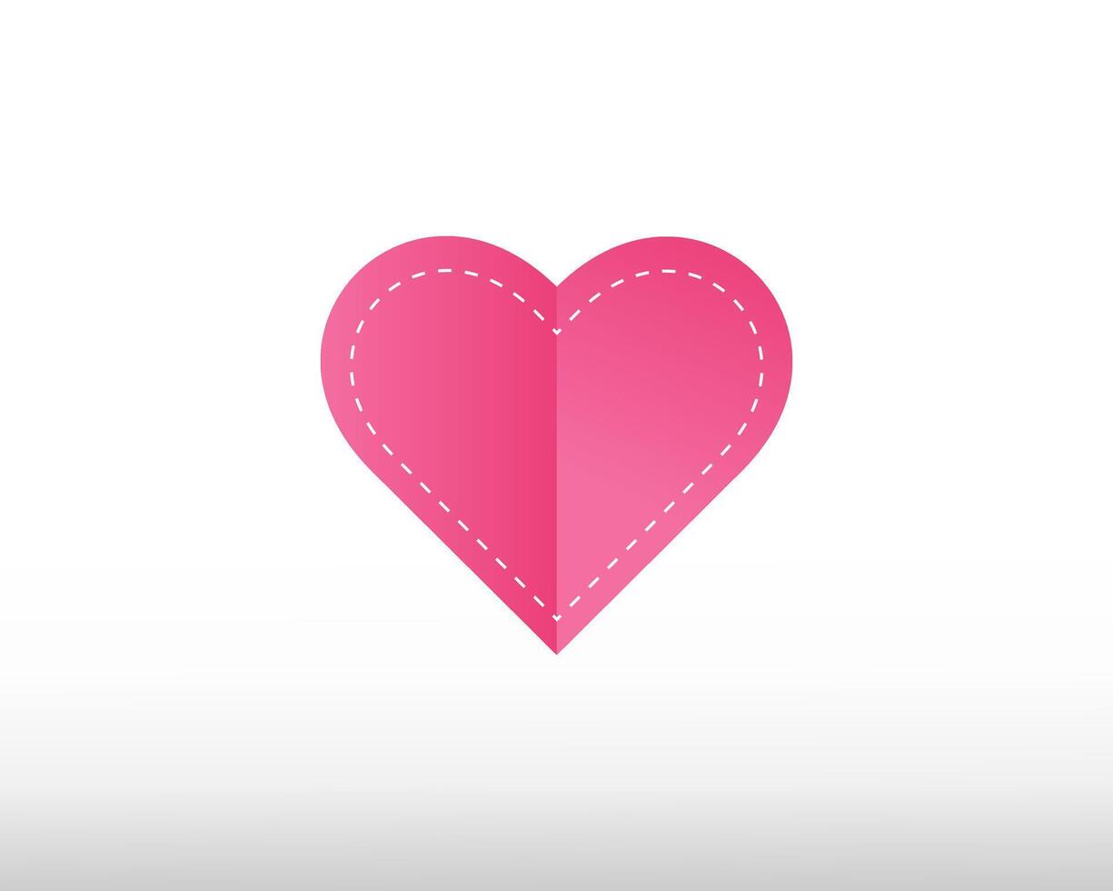 Paper heart on white background. Valentines day vector
