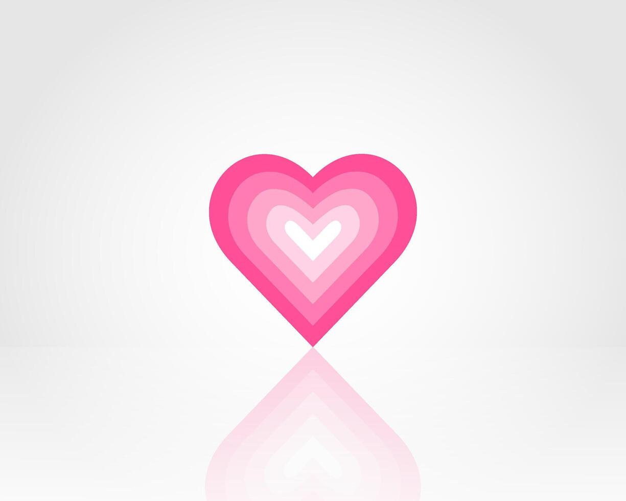 Romantic concentric heart. hearts isolated icon. Tunnel of Concentric heart vector
