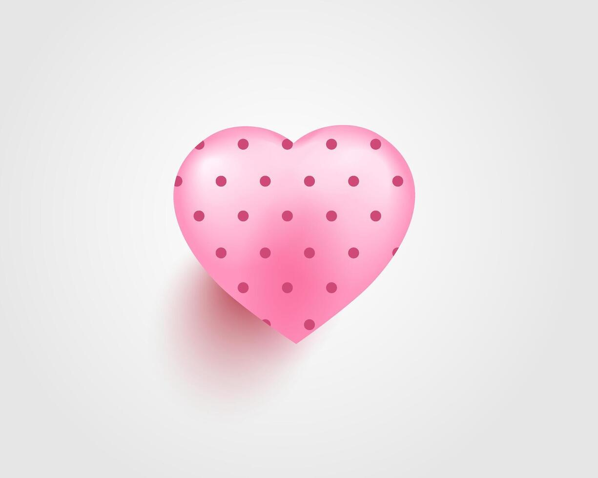 3d heart symbol love, romantic Valentine Day party vector