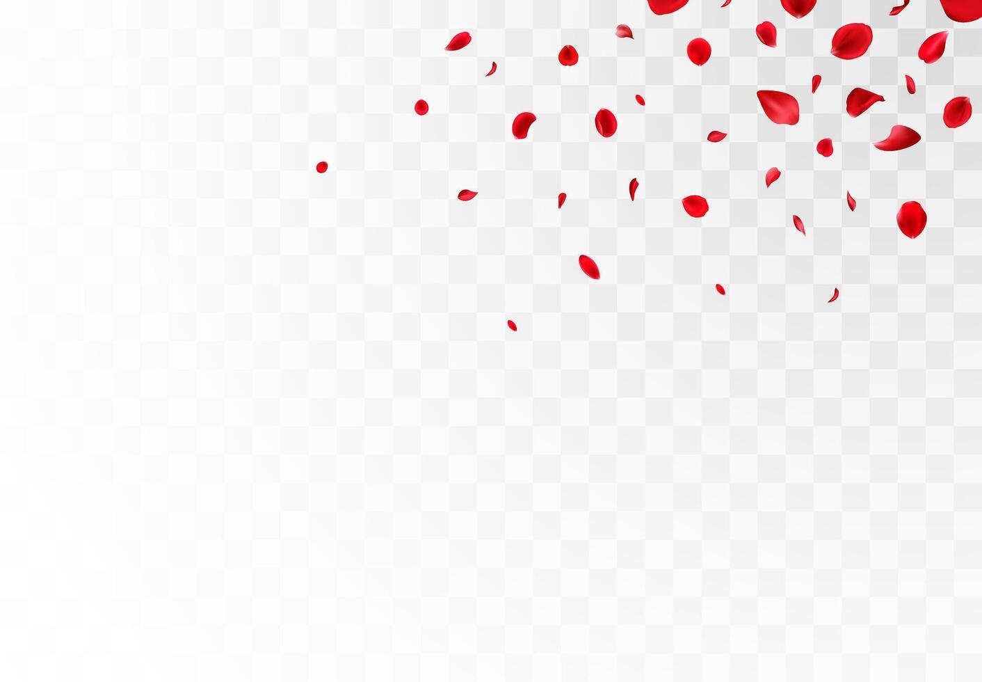 Realistic red rose petals with background. vector