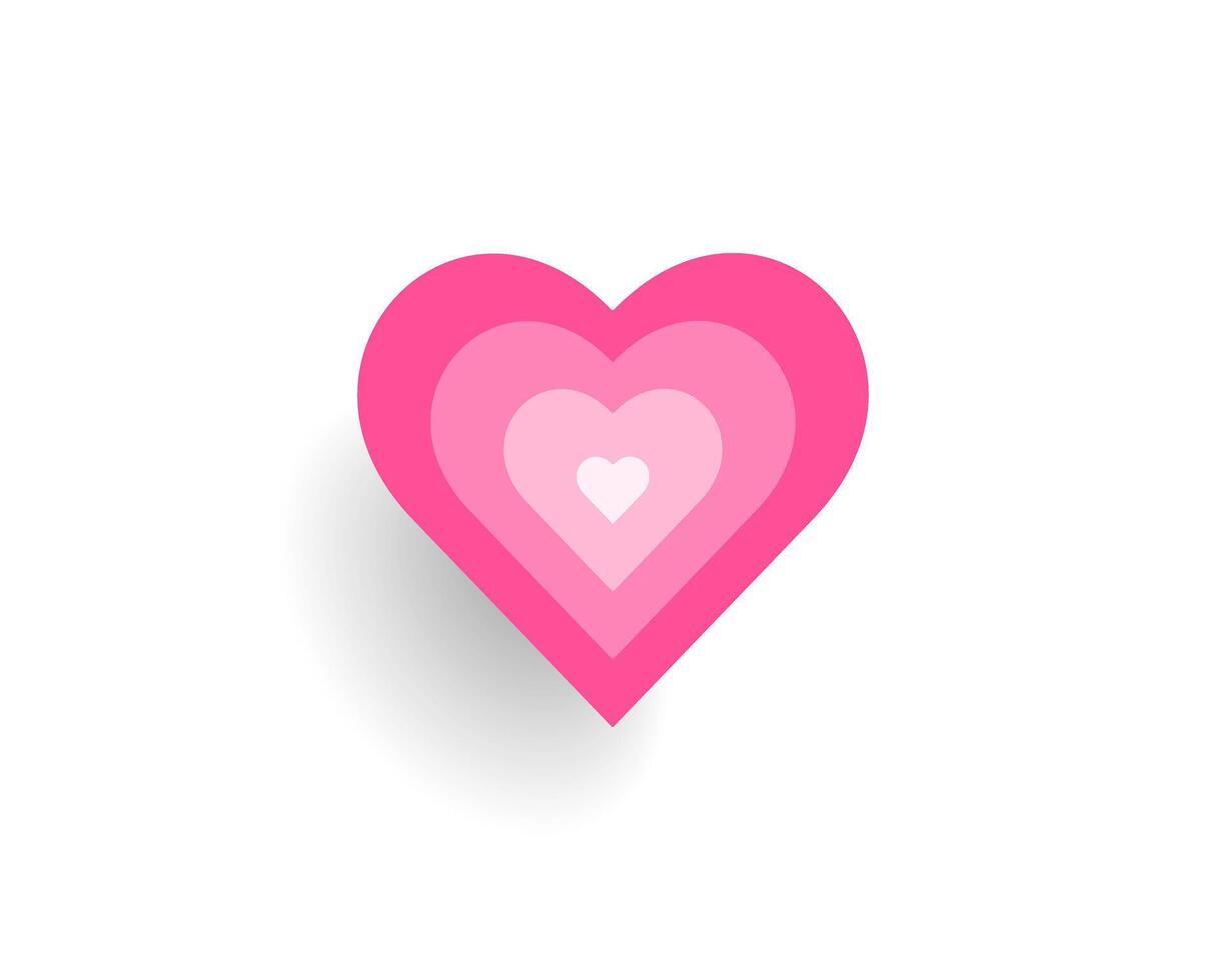 Tunnel of Concentric heart. Romantic concentric heart. hearts isolated icon vector