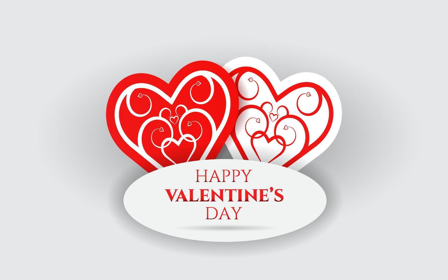 Happy Valentines Day Poster or Banner Card Design With White Background, greeting card, banner, and web ad vector