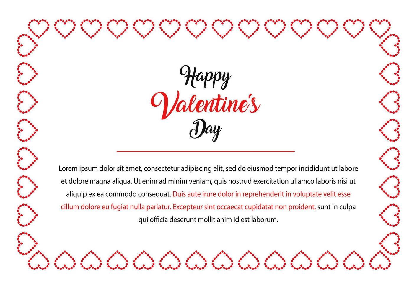 Lettering happy valentines day with rose petals frame on white background, Wallpaper, flyers, invitation, posters, banners. vector
