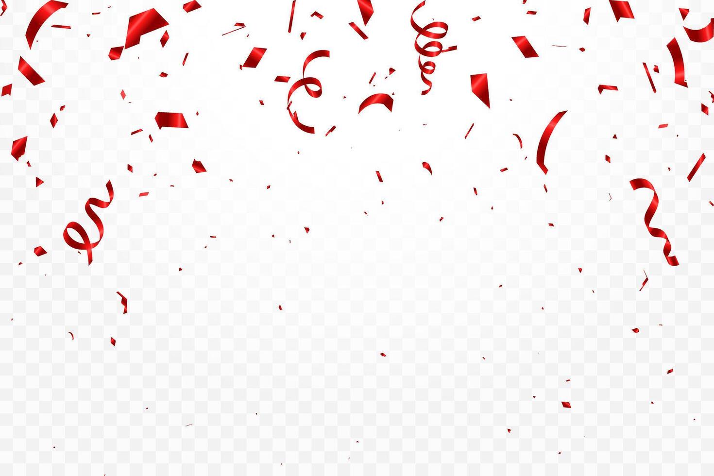 Abstract background party celebration red confetti. Falling shiny blue confetti isolated on white background. vector