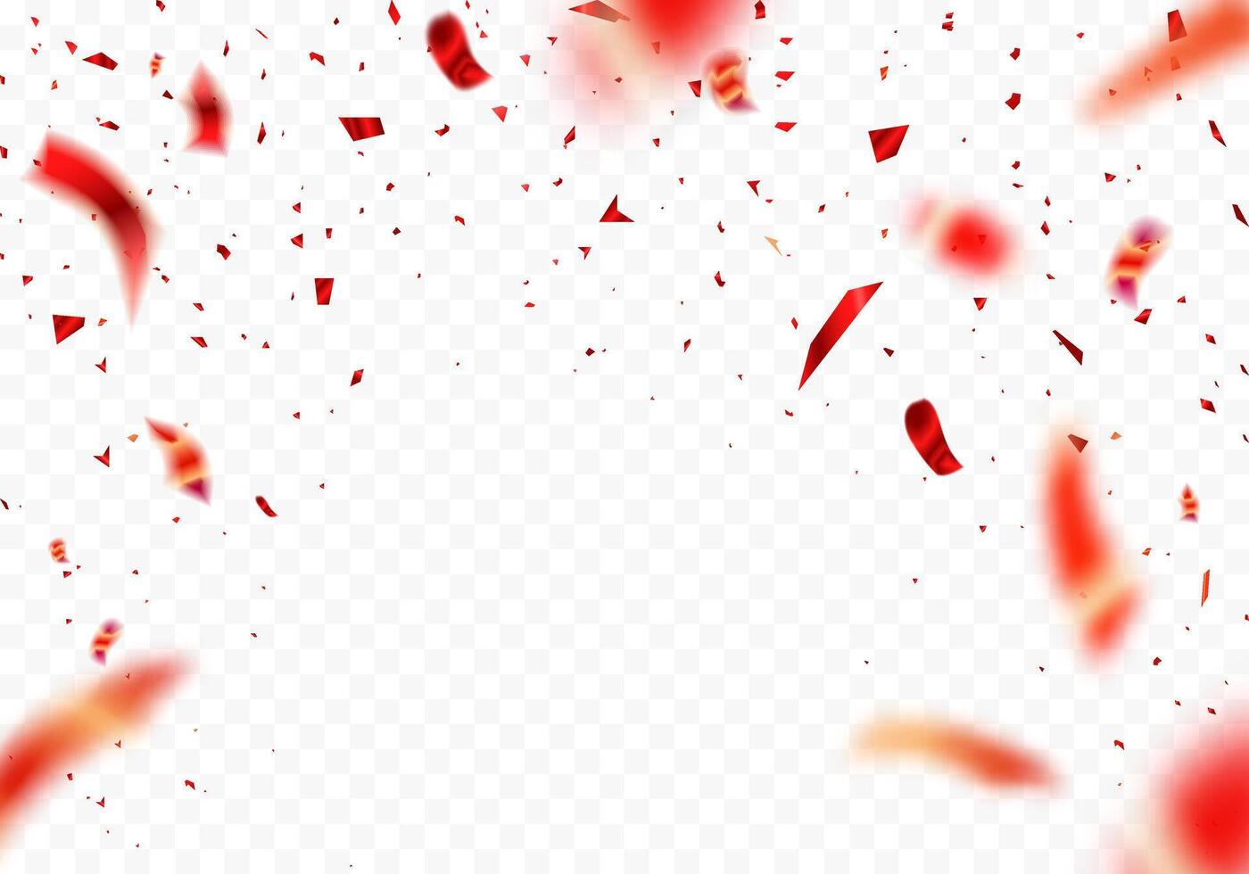 Falling shiny blue confetti isolated on white background. Bright festive tinsel of red color. vector