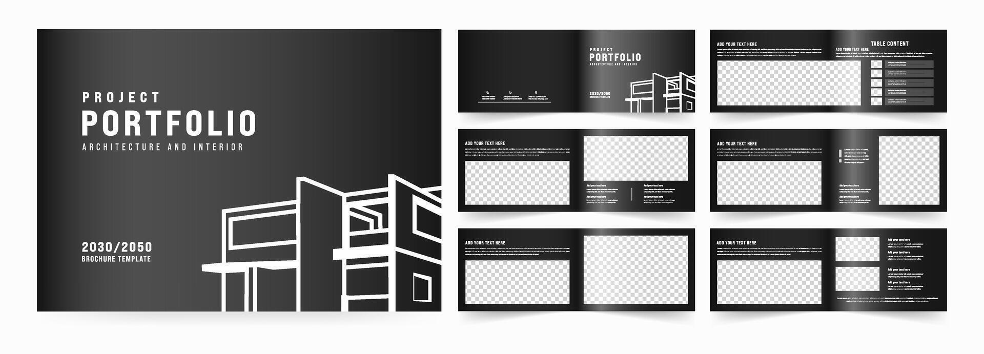 Landscape Architecture Portfolio Template, a4 standard size print ready brochure template vector