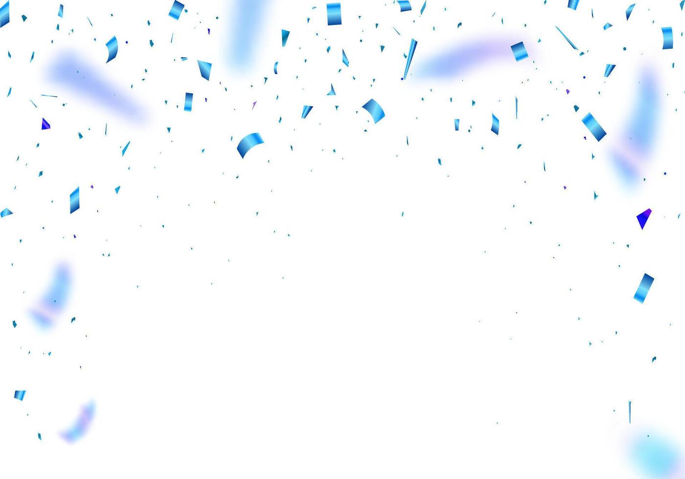Falling confetti isolated border . Shiny gold flying tinsel decoration design. Blurred element. Holiday, vector
