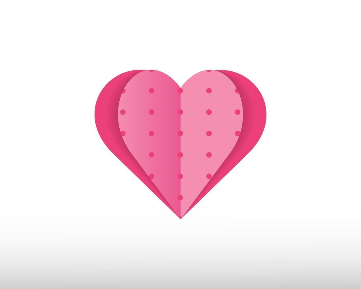 Valentines day background with paper origami hearts divided into half, invitations, banners, greeting cards. vector