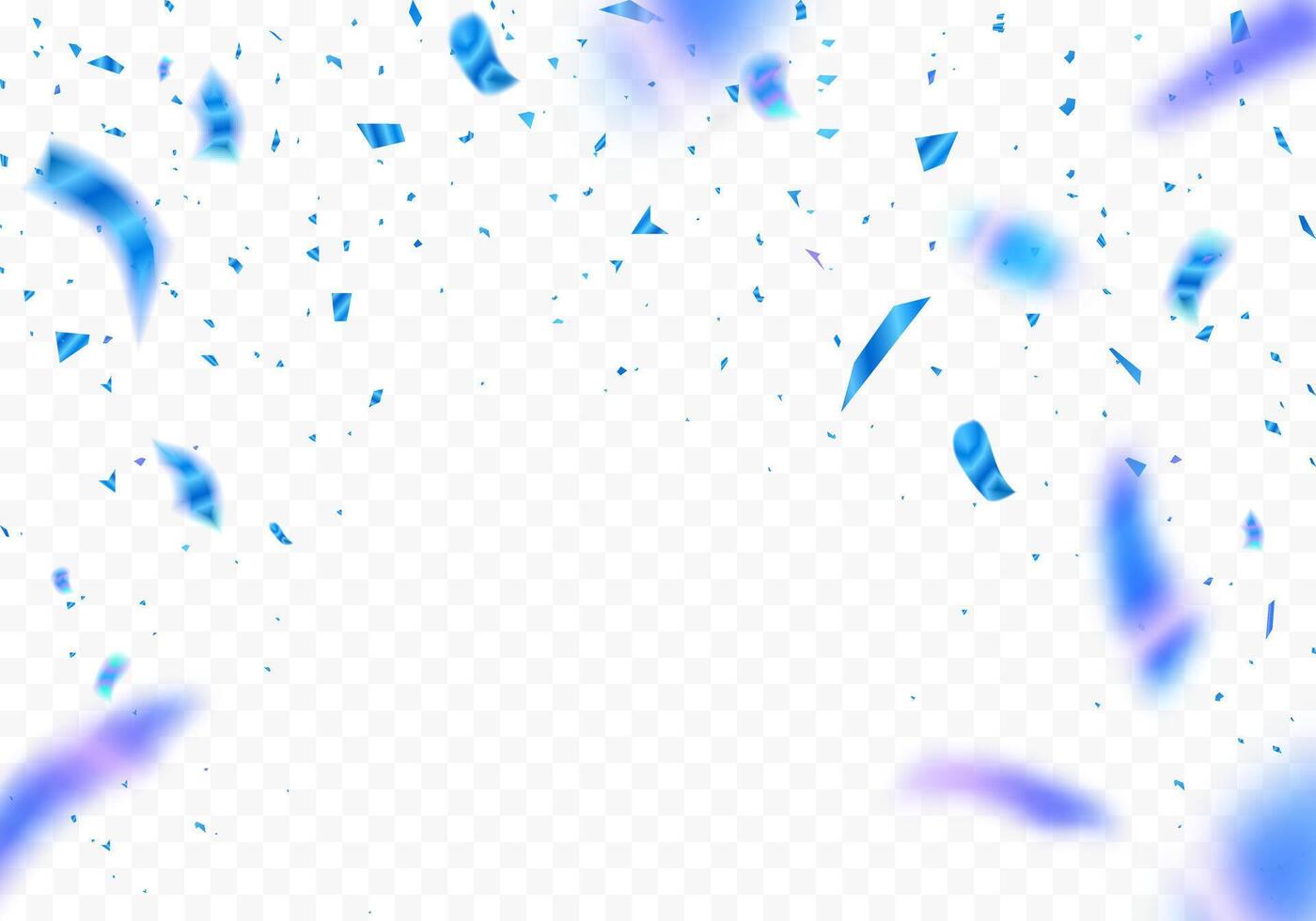 Falling shiny blue confetti isolated on white background. Bright festive tinsel of blue color. illustration vector