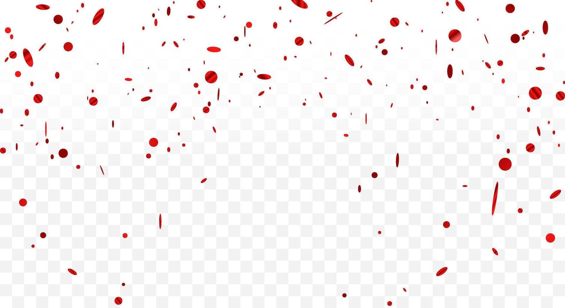 Red confetti template. Shiny ribbons falling on background. Design template for party, celebration and birthday. vector