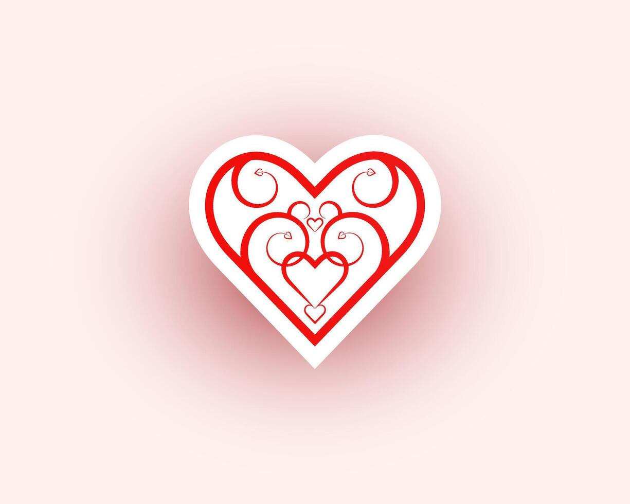 Love Heart Shaped Decorative design. Heart mandala illustration vector