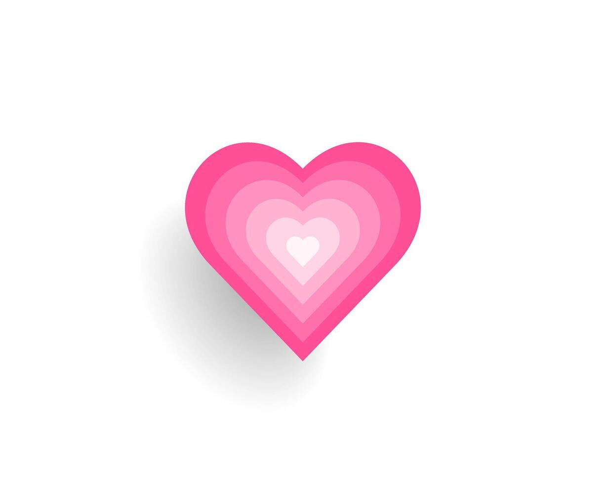 Romantic concentric heart. heart isolated icon. vector