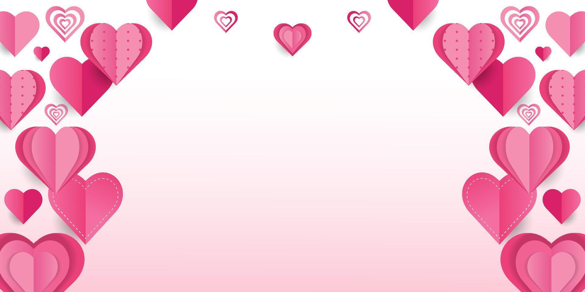Romantic background with realistic design elements, gift box, Valentines day banner background. vector