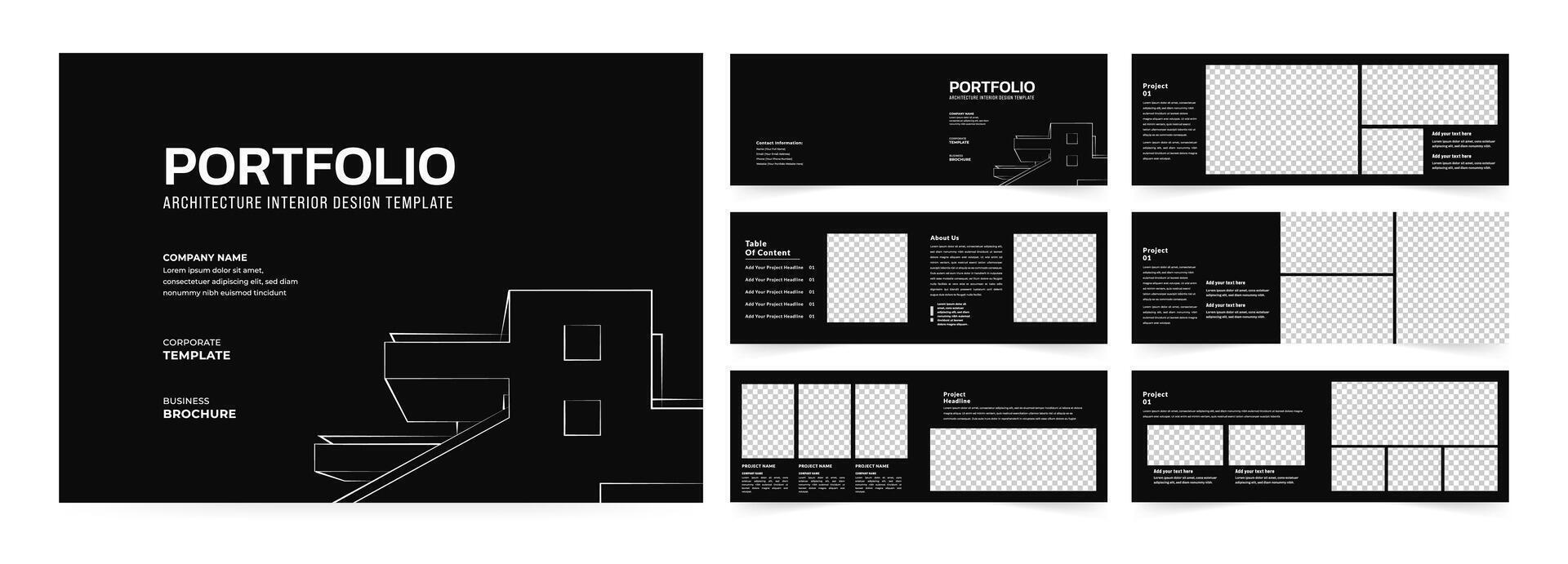 Landscape Architecture interior portfolio template, Use for architecture portfolio, interior portfolio, business portfolio. vector